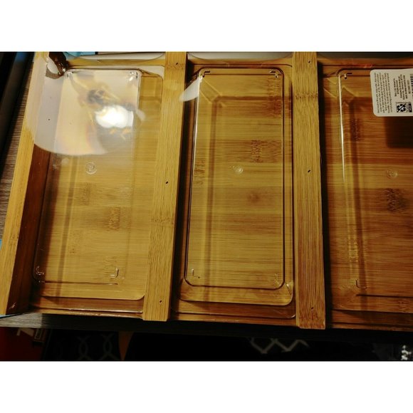 Bamboo Cutting Board with Compartment TRAY/DRAWER, Meal Prep Easy Storage Drawer - Picture 2 of 2